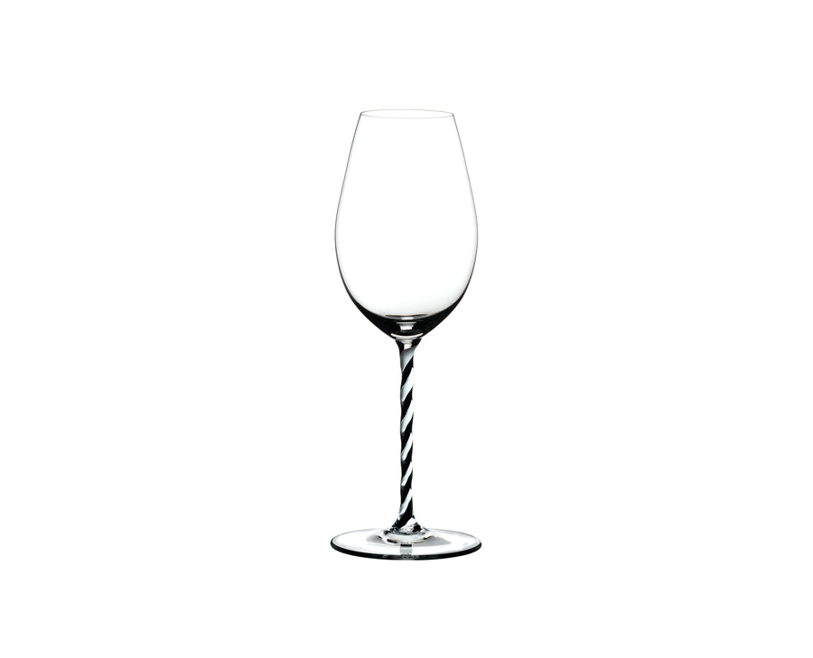 Riedel Fatto A Mano Champagne Wine Glass Black and White Twisted - Flask Fine Wine & Whisky