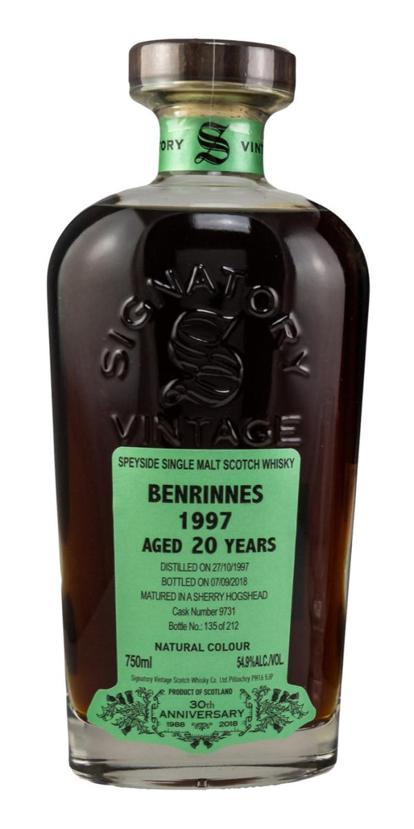 Signatory 30th Anniversary Benrinnes 1997 Aged 20 Years Matured in Sherry Hogshead - Flask Fine Wine & Whisky