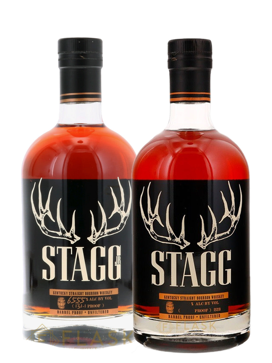 Stagg vs Stagg Jr Bourbon 2 Bottle Bundle Set - Flask