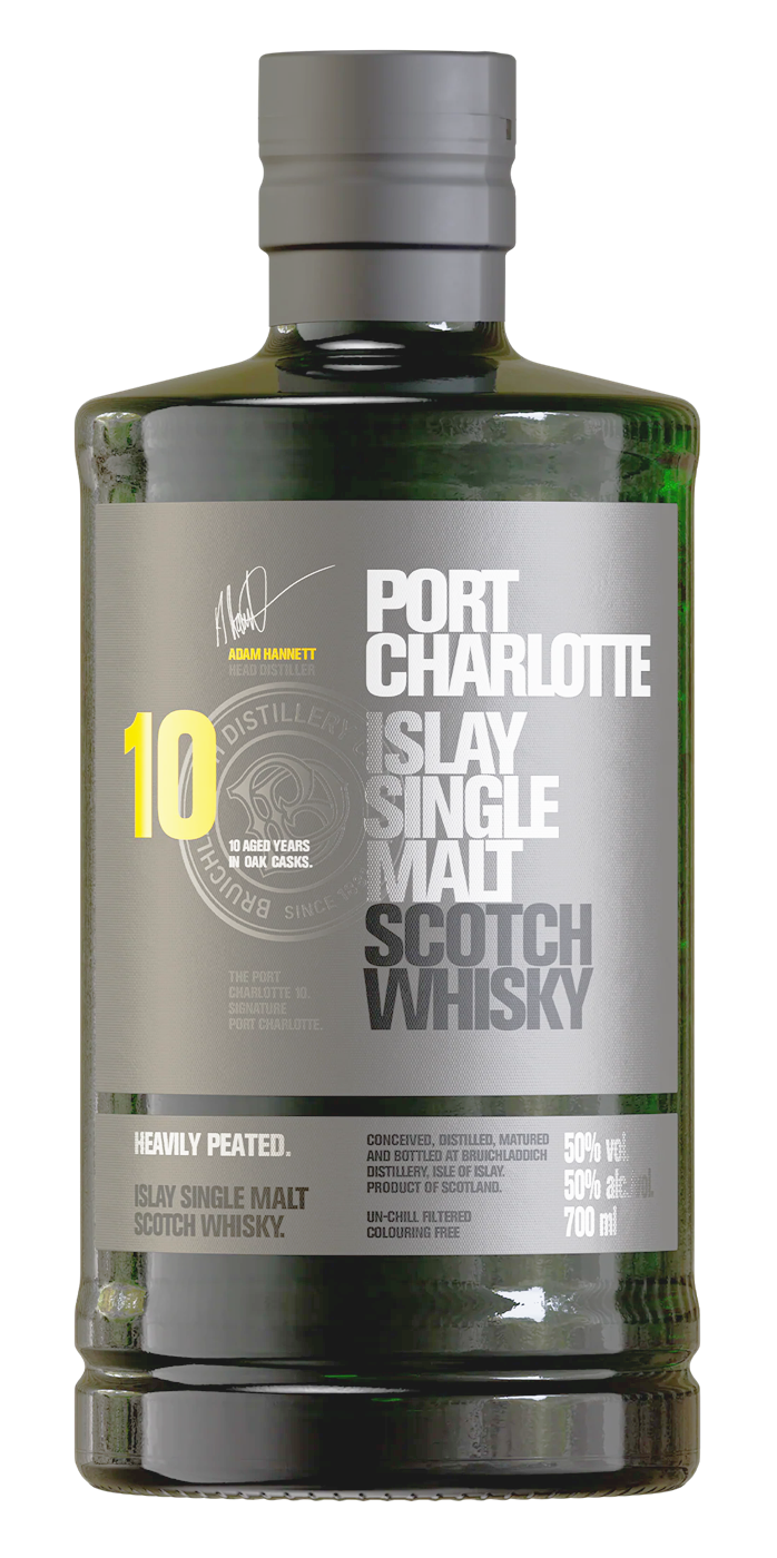 Bruichladdich Port Charlotte Heavily Peated 10yr old Islay Single Malt Scotch 750 - Flask Fine Wine & Whisky