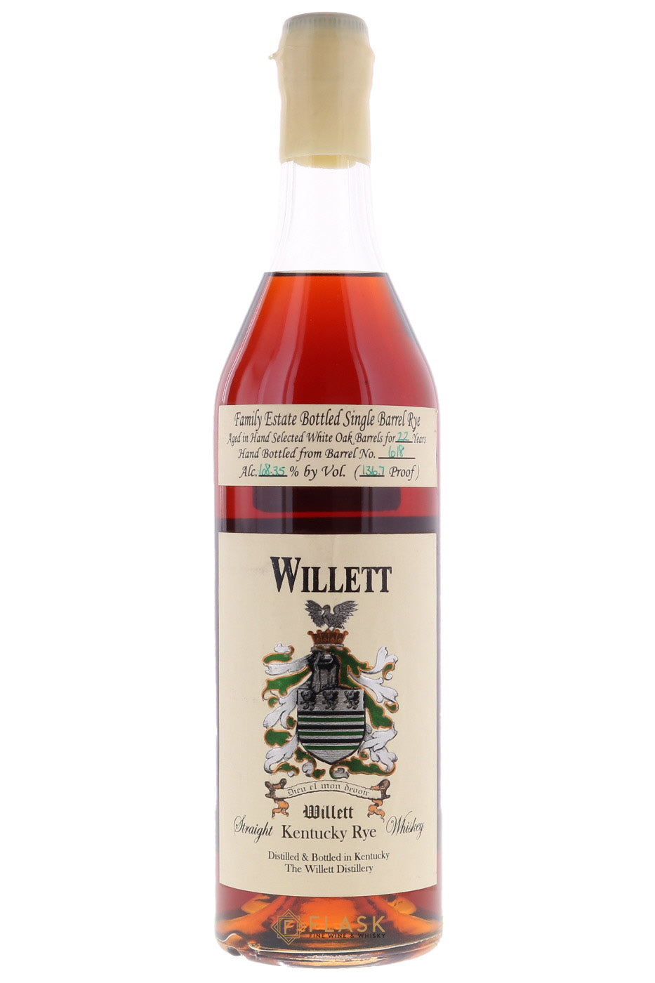 Willett Family Estate 22 Year Old Rye Cask 618 Dougs Green Ink - Flask Fine Wine & Whisky