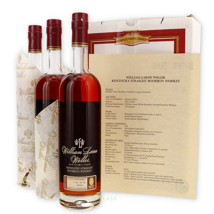 William Larue Weller 2023 3 Bottle Original Case Box Set - Flask Fine Wine & Whisky