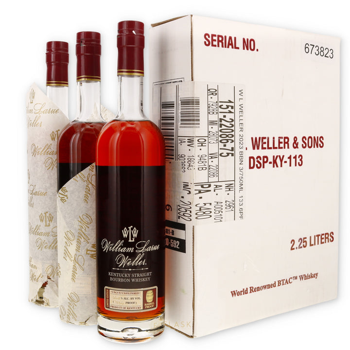 William Larue Weller 2023 3 Bottle Original Case Box Set - Flask Fine Wine & Whisky