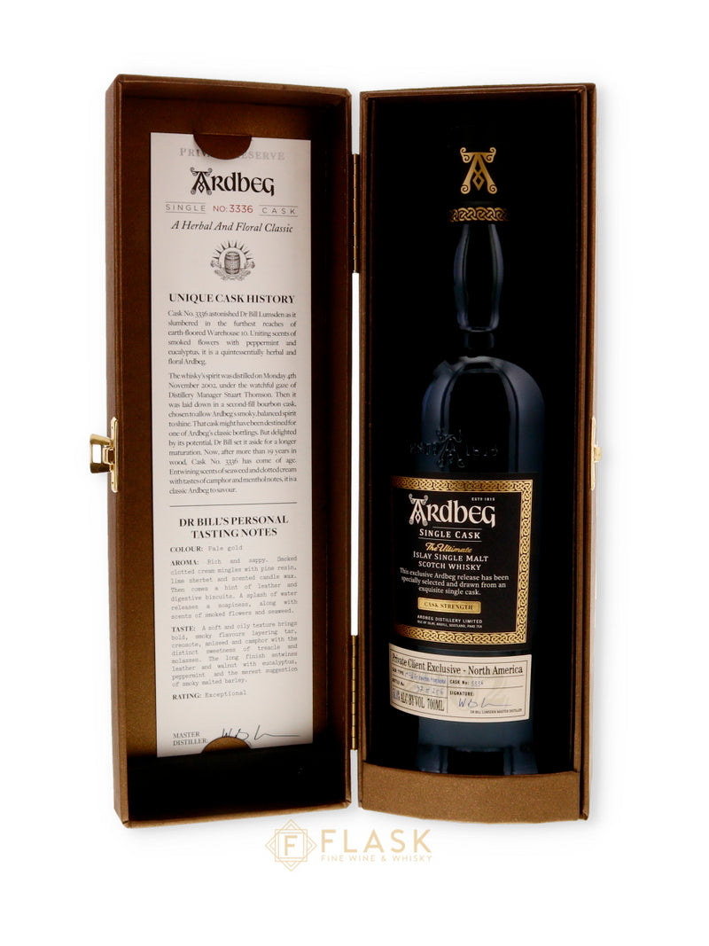 Ardbeg 2002 Private Reserve 20 Year Old Single Cask No. 3336 bottle 197/256 - Flask Fine Wine & Whisky