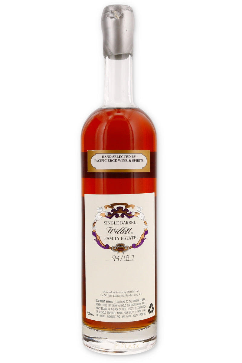 Willett Family Estate Single Barrel Bourbon 8 Year #500 / Pacific Edge Silver Wax 122.8 Proof - Flask Fine Wine & Whisky
