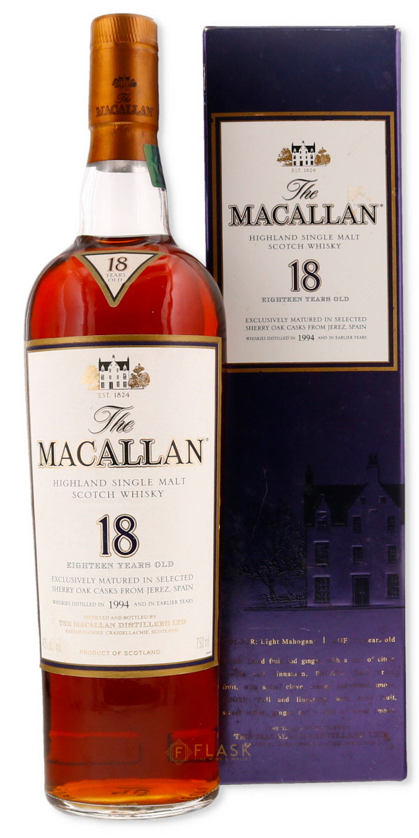 Macallan 18 Year Old 1994 [Purple Box] - Flask Fine Wine & Whisky
