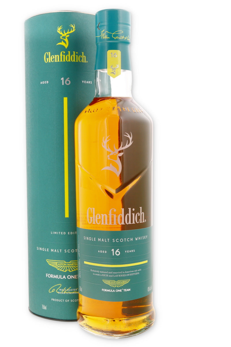 Glenfiddich Distillery Aston Martin Formula One 16 Year Old Single Malt Scotch Whisky - Flask Fine Wine & Whisky