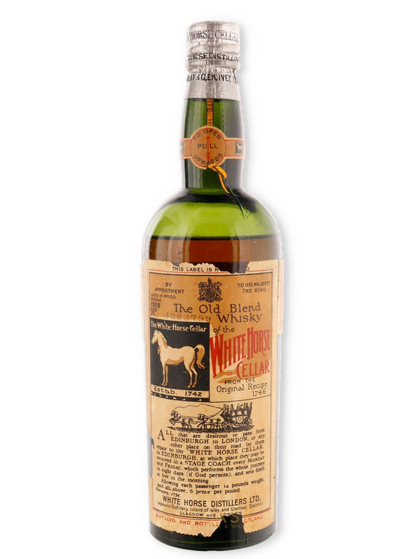 White Horse The Old Blend Whisky Vintage Bottled in 1928 - Flask Fine Wine & Whisky