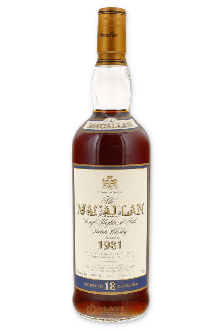 Macallan 18 Year Sherry Oak 1981 [750ml Bottle Only] - Flask Fine Wine & Whisky