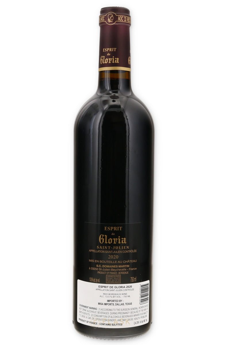 Esprit de Gloria Saint Julien 2020 - Flask Fine Wine & Whisky