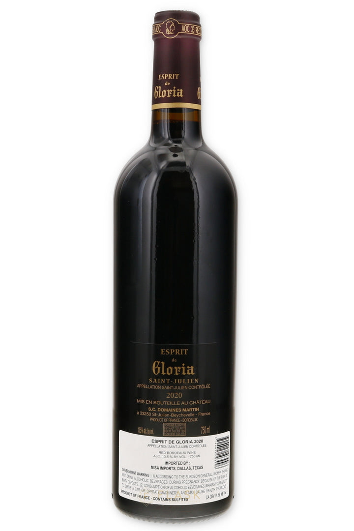 Esprit de Gloria Saint Julien 2020 - Flask Fine Wine & Whisky
