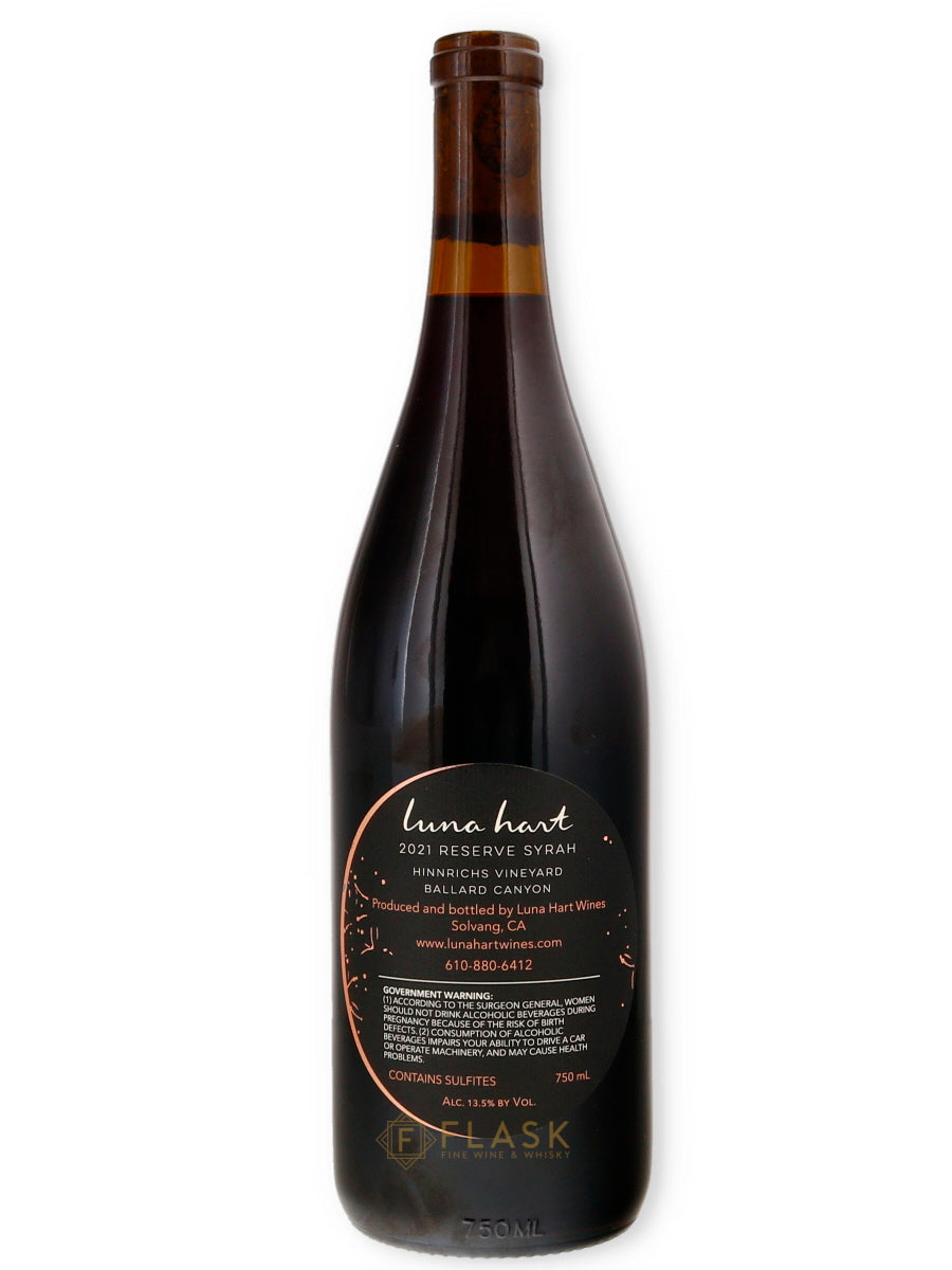 Luna Hart 2021 Syrah Reserve Hinnrichs Vineyard Ballard Canyon - Flask Fine Wine & Whisky