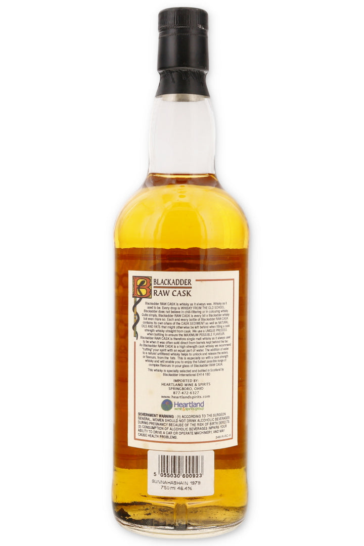 Bunnahabhain 1979 21 Year Old Blackadder Raw Cask Oak Barrel #13452 92.8 Proof