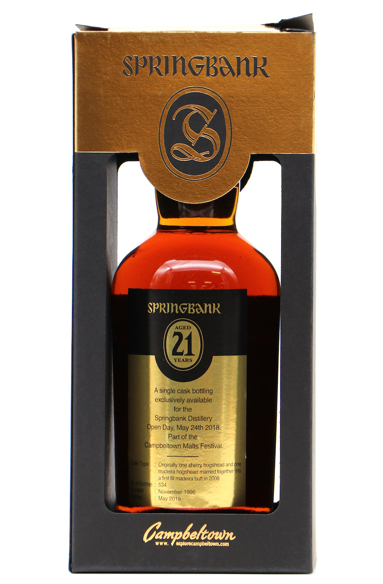 Springbank 1996 21 Year Old Open Day Sherry Madeira Single Cask Campbeltown Malts Festival [2018] - Flask Fine Wine & Whisky