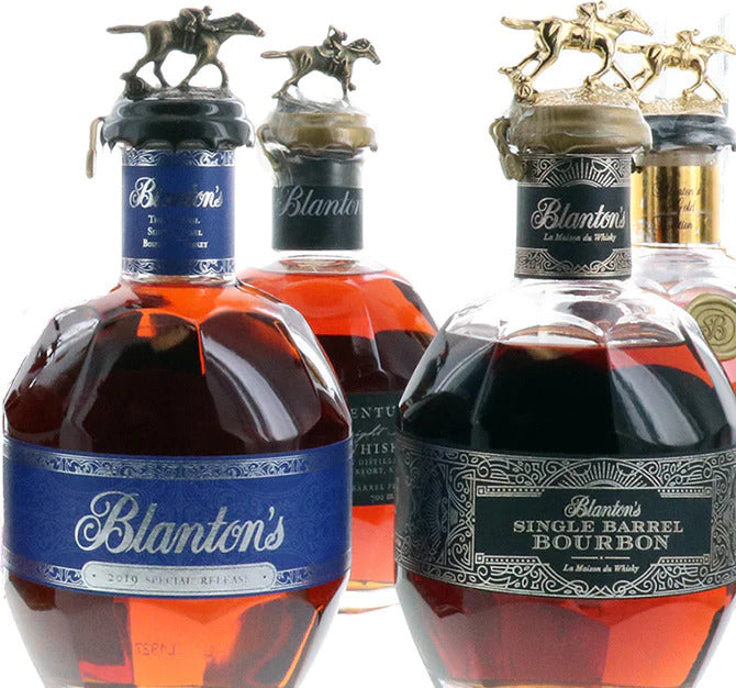 Rare Vintage Blantons Bourbon Whiskey Bottles at Flask