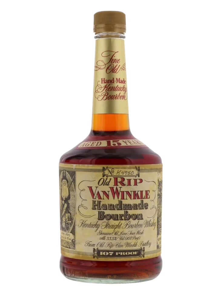 Old Rip Van Winkle 15 Year Old Bourbon Lawrenceburg Pappy Squat Bottle 1990s - Flask Fine Wine & Whisky