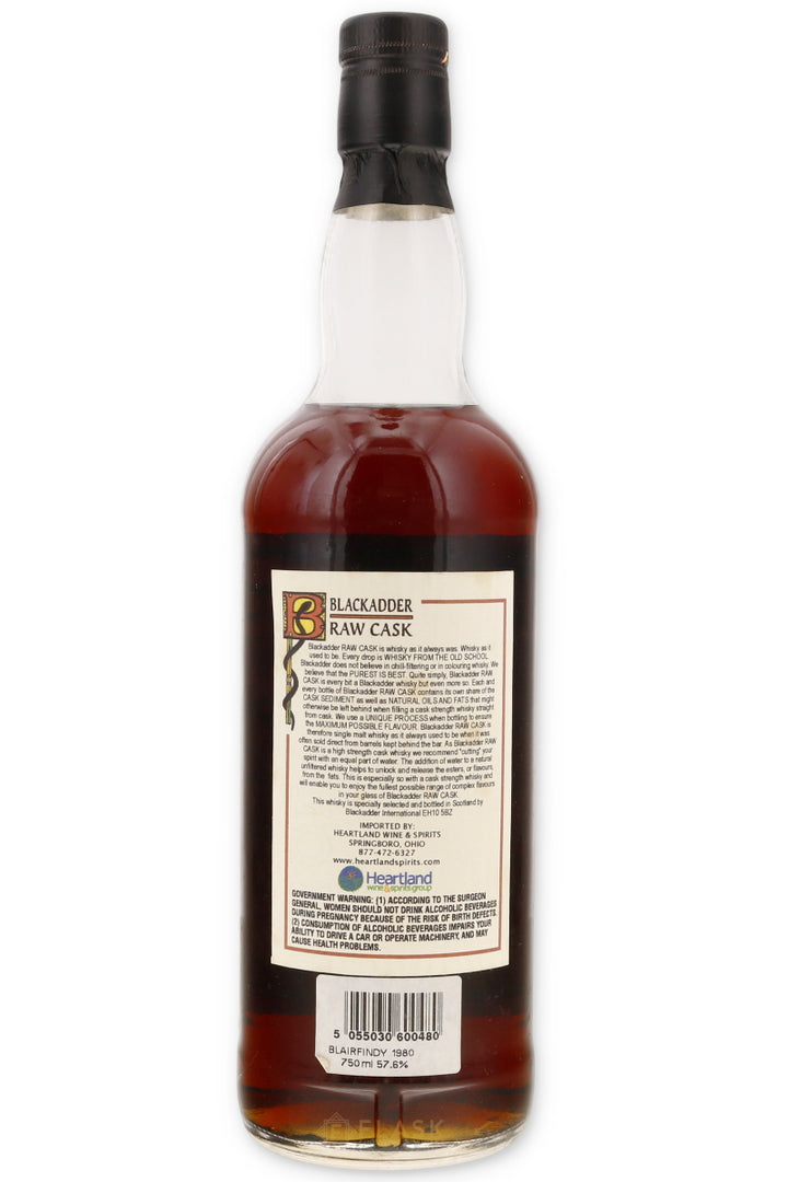 Blairfindy 1980 20 Year Old Blackadder Raw Cask Sherry Butt #5982 115.2 Proof