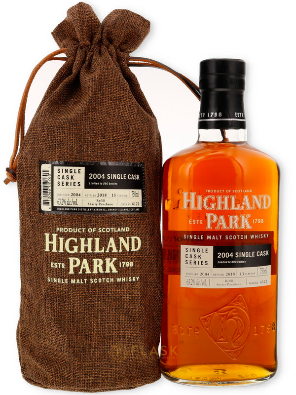 Highland Park 13 year old  Single Cask Series 2004 Cask 6122 Refill Sherry Puncheon 126.4 proof - Flask Fine Wine & Whisky