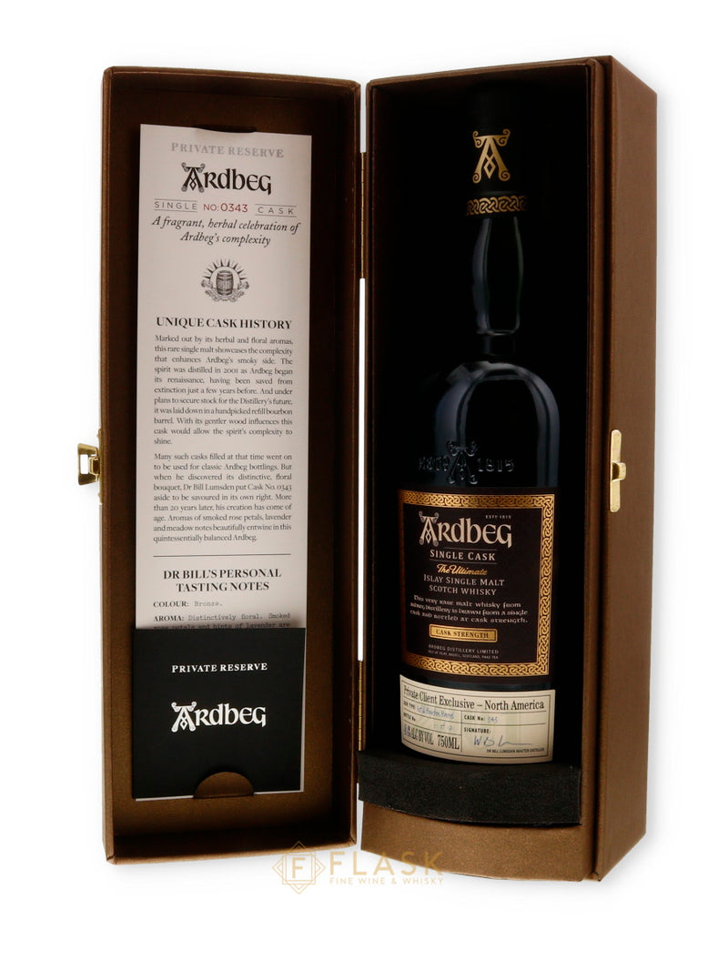Ardbeg 2001 Private Reserve 20 Year Old Single Cask No. 0343 Bottle 51/171 - Flask Fine Wine & Whisky