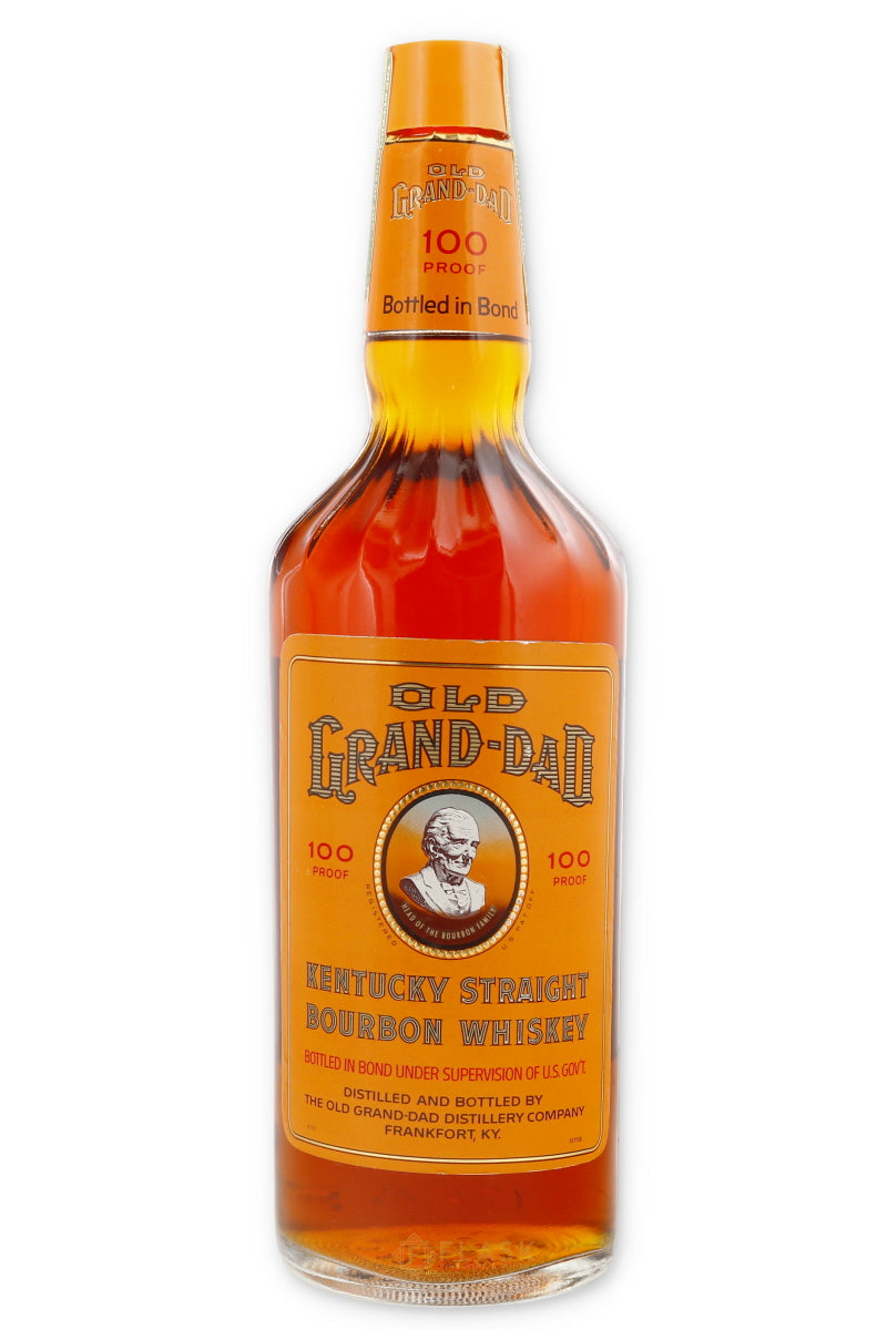Old Grand Dad Bourbon Vintage 1970 100 Proof Bottled in Bond - Flask Fine Wine & Whisky