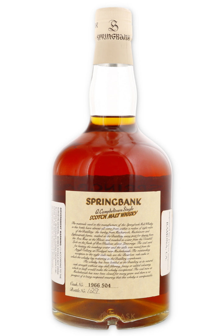 Springbank 1966 Local Barley 33 Year Old Cask #504 55% - Flask Fine Wine & Whisky