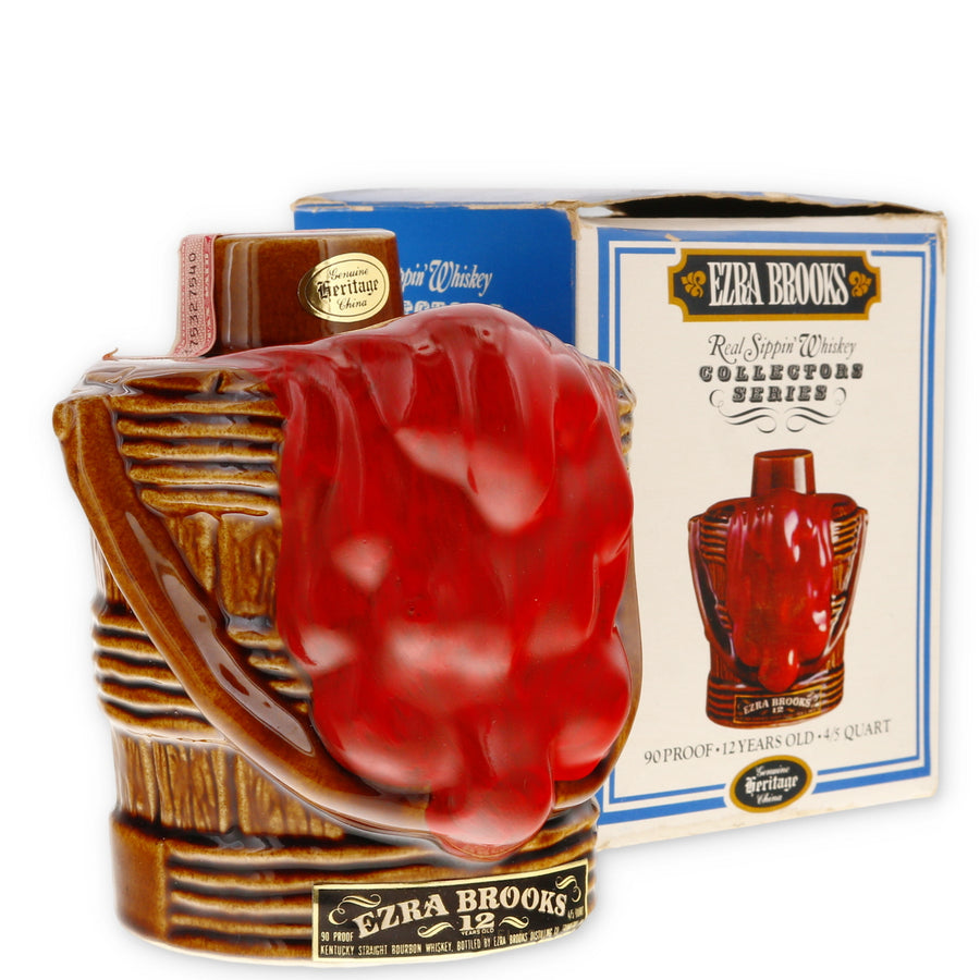Ezra Brooks Blood Bucket Saloon Decanter 12 Year Old Bourbon 1970s - Flask Fine Wine & Whisky