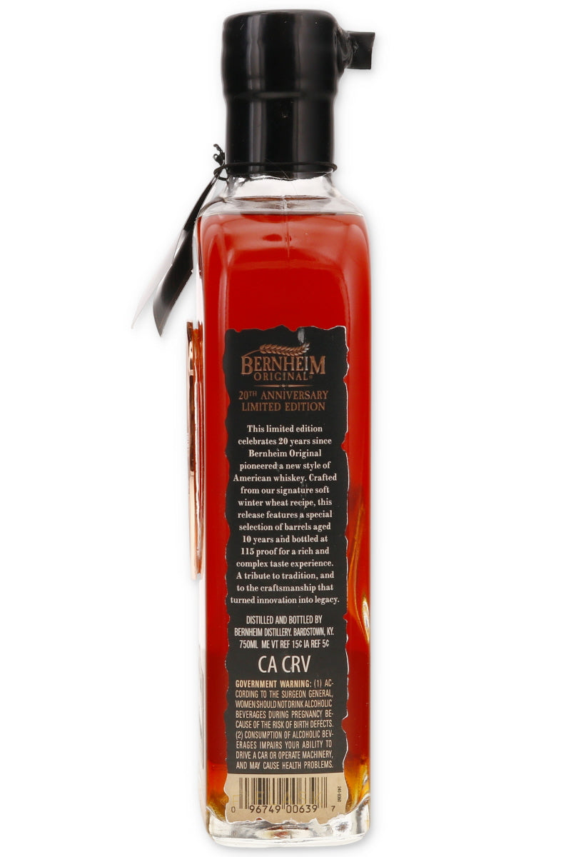 Bernheim Original 10 Year Old 20th Anniversary Limited Edition Wheat Whiskey - Flask Fine Wine & Whisky