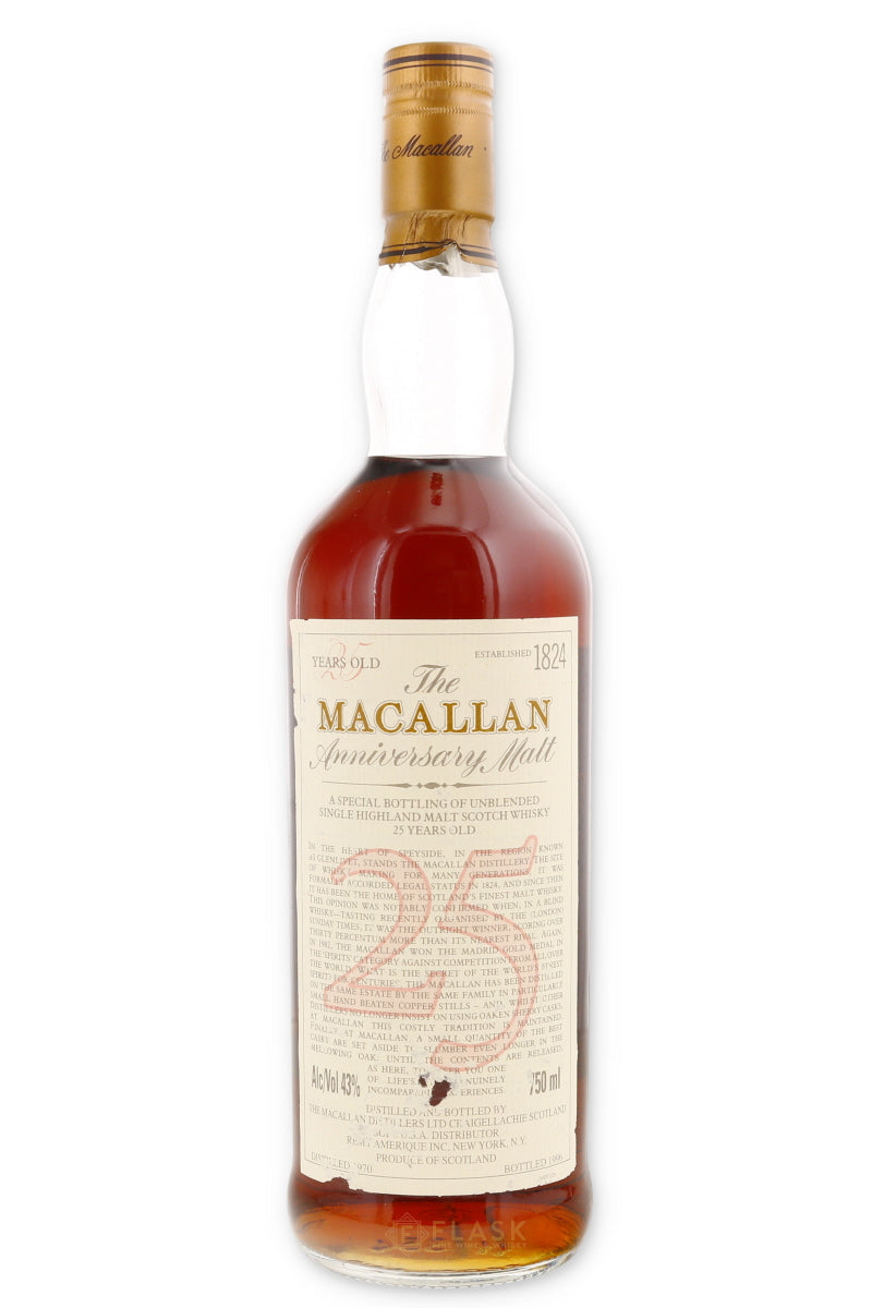 Macallan 25 Year Old Anniversary Malt 1970 [Scuffed Label] - Flask Fine Wine & Whisky
