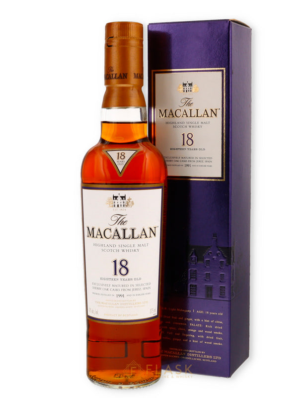Macallan 18 Year Old 1991 375ml / Half Bottle - Flask Fine Wine & Whisky