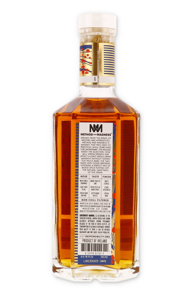 Method and Madness Irish Single Grain Whiskey Finished in Virgin Spanish Oak Casks 700ml