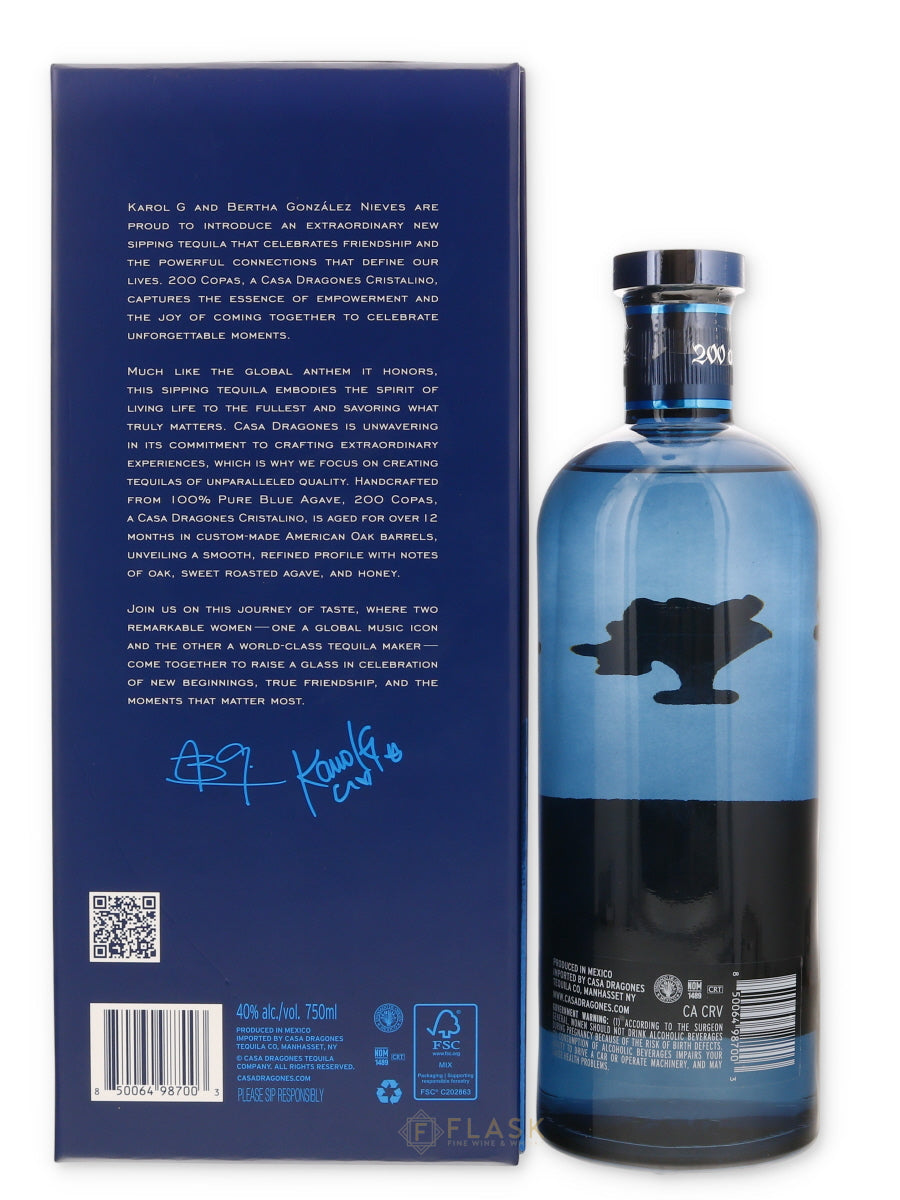 Casa Dragones Tequila Cristalino 200 Copas Karol G Edition | Flask