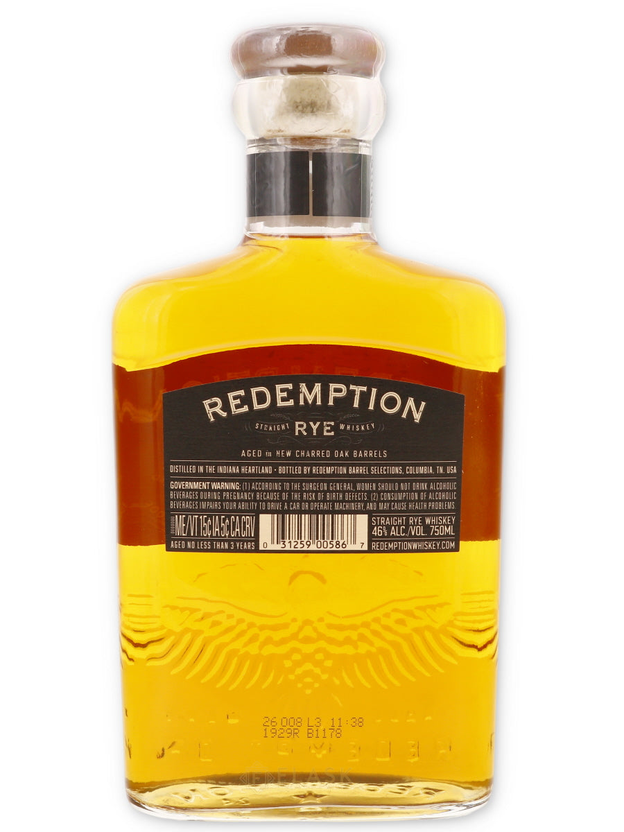 Redemption Straight Rye Whiskey Eagle Edition 92 proof - Flask Fine Wine & Whisky