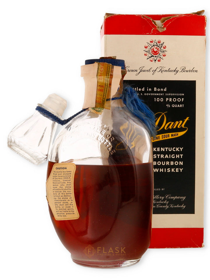 JW Dant Bourbon Bottled in Bond 100 Proof Vintage 1948 With Box - Flask Fine Wine & Whisky