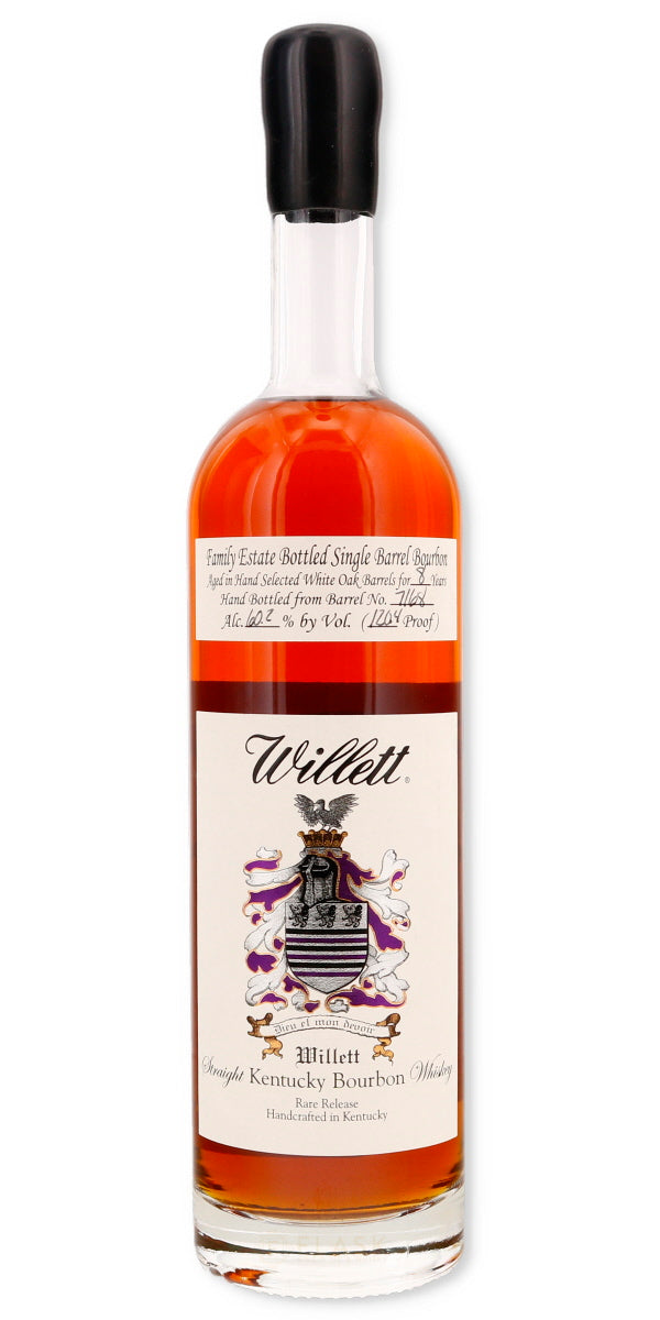 Willett Family Estate Single Barrel Bourbon 8 Year Old #7168 120.4 Proof Black Wax - Flask Fine Wine & Whisky