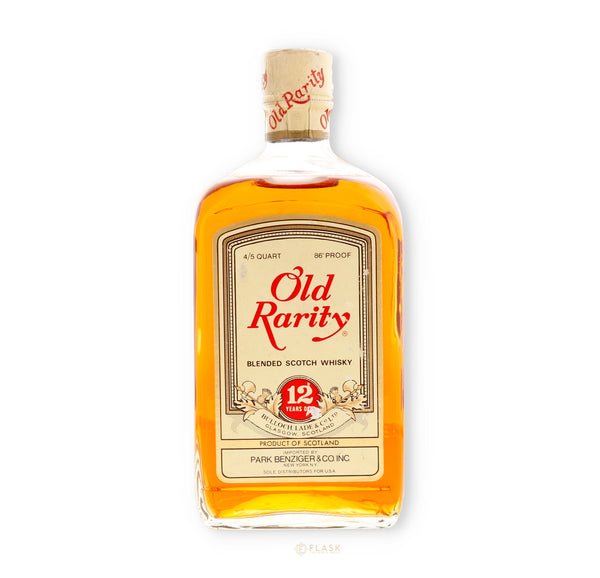Old Rarity De Luxe 12 Year Old Scotch Whiskey 1970s - Flask