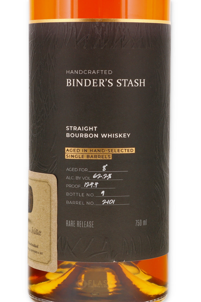 Binder’s Stash “Ceci n’est pas un Willett” Flask Private Single Barrel Bourbon 8 Year 124.4 Proof