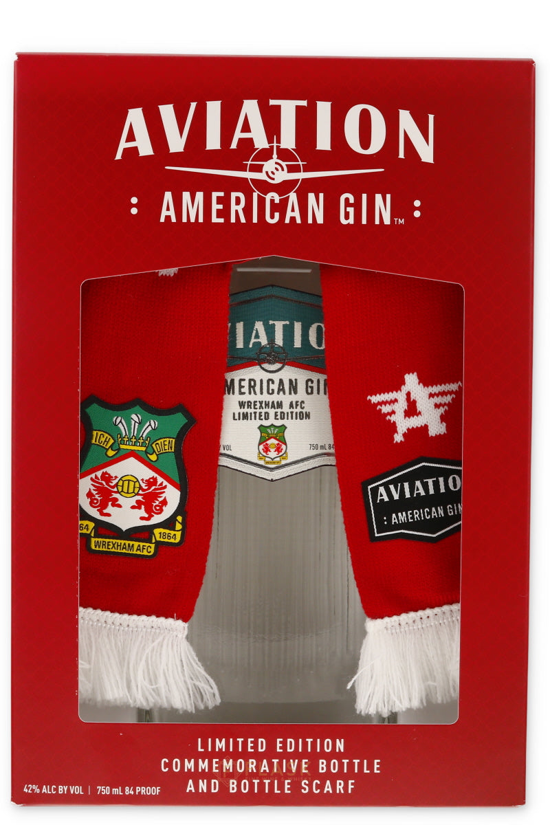 Aviation Gin Limited Edition Wrexham AFC 2025 Championship Promotion Bottle and Scarf - Flask Fine Wine & Whisky