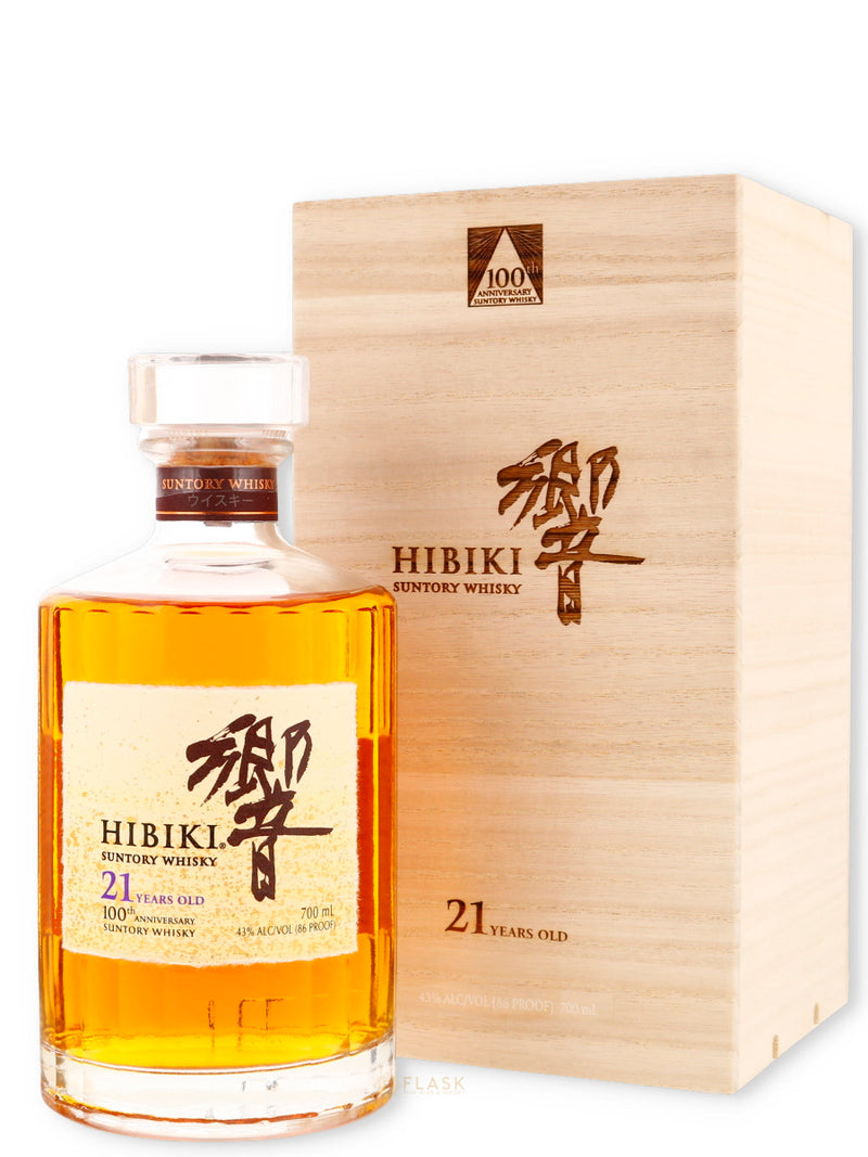 Hibiki 21 Year Old 100th Anniversary Special Release Japanese Whisky Suntory - Flask Fine Wine & Whisky