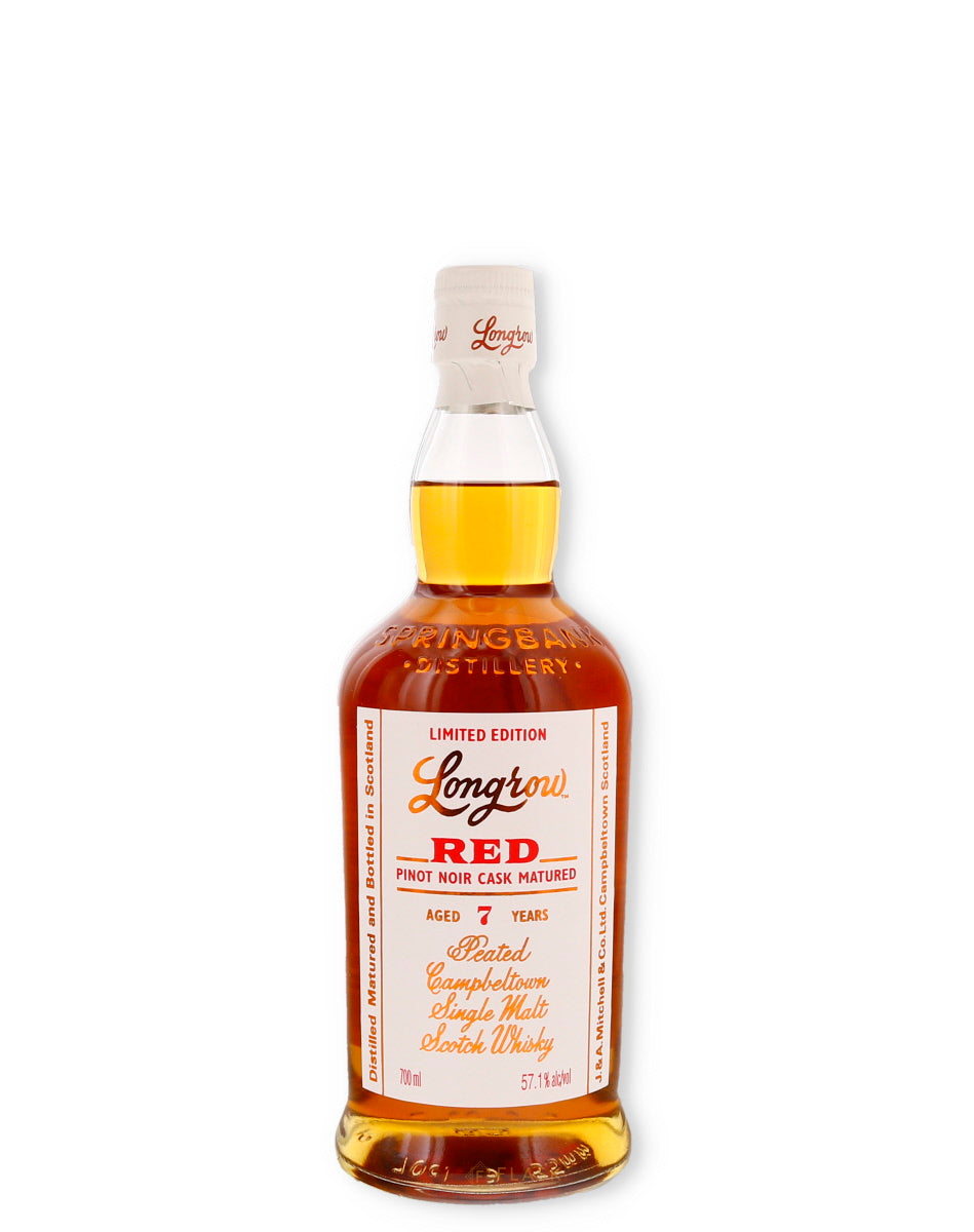 Longrow Red 7 year Pinot Noir Cask Aged Peated Campbeltown Single Malt Scotch Whisky 114.2 proof 700ml