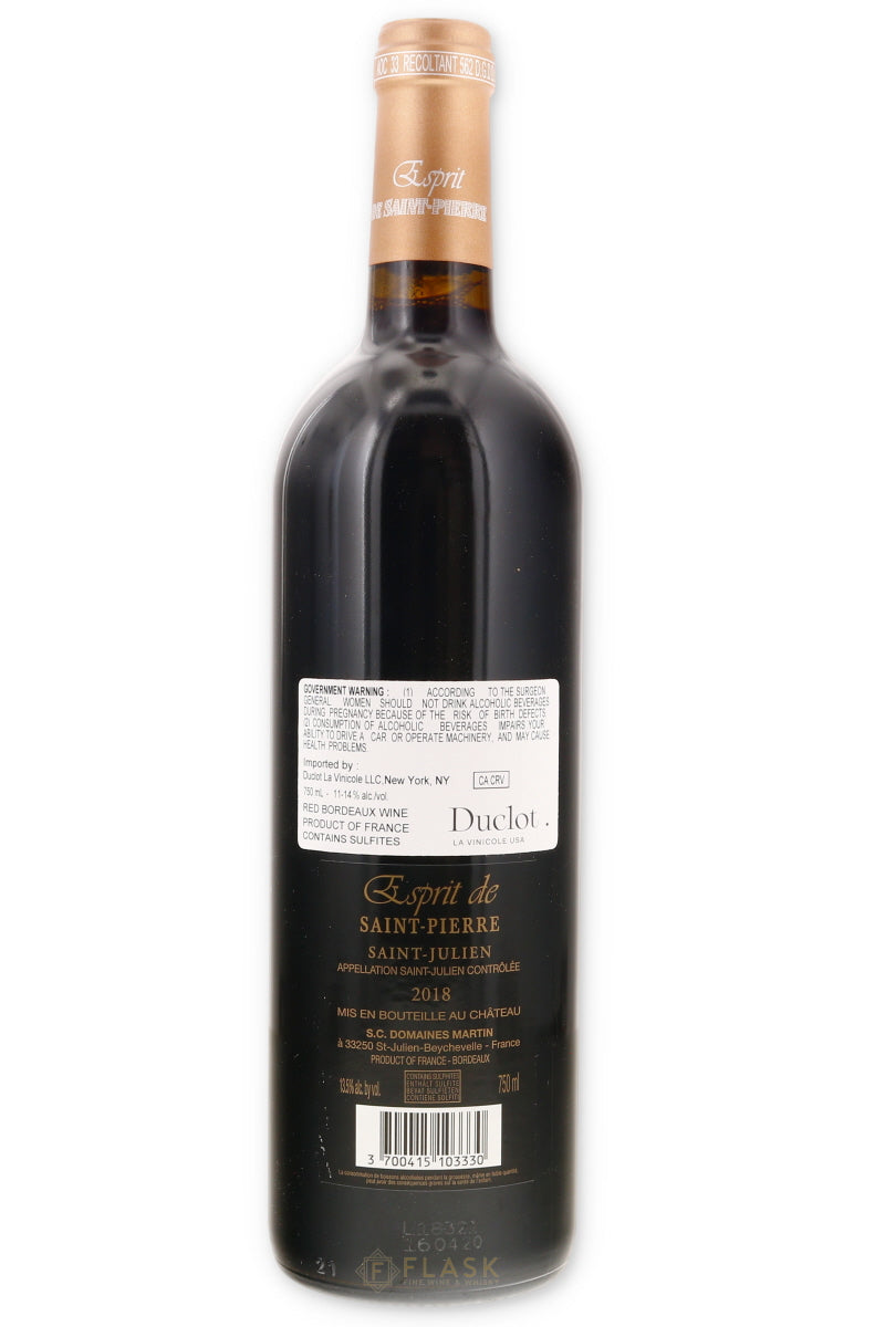 Chateau de Saint Pierre Esprit de Saint Pierre Saint Julien 2018