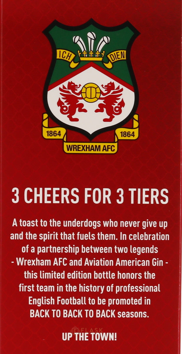 Aviation Gin Limited Edition Wrexham AFC 2025 Championship Promotion Bottle and Scarf - Flask Fine Wine & Whisky