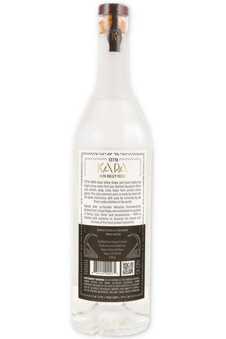 Tetya Kapa Napa Valley Vodka 750ml - Flask Fine Wine & Whisky
