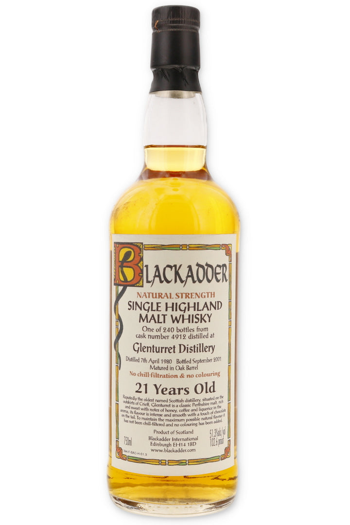 Glenturret 1980 21 Year Old Blackadder Natural Strength Oak Barrel #4912 102.6 Proof