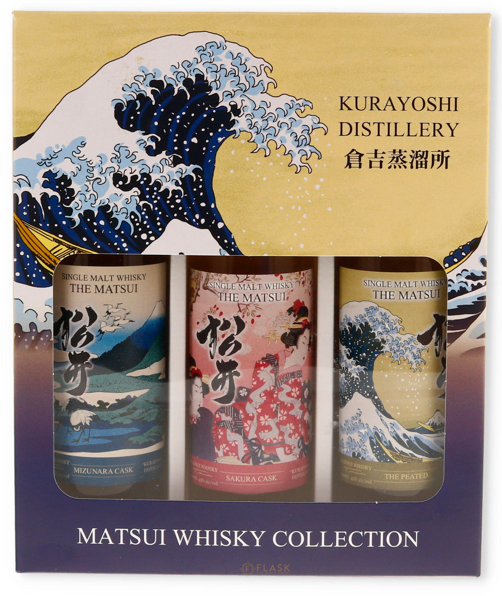 Kurayoshi Distillery Matsui Whisky Collection Mizanura Sakura & Peated gift set