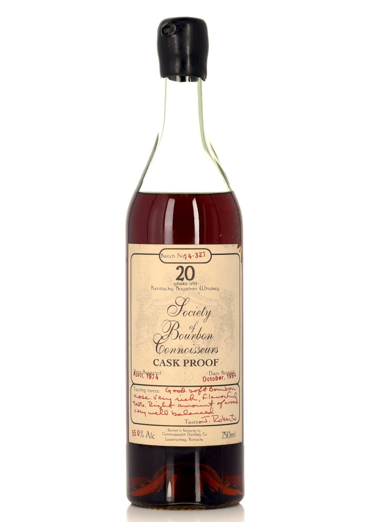 Society of Bourbon Connoisseurs 20 Year Old Cask Strength Bourbon 110 Proof 1974 (Old Commonwealth)