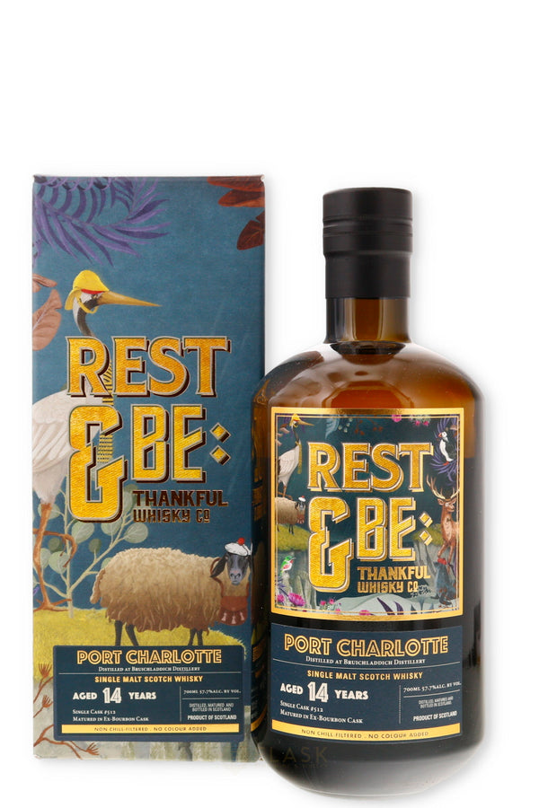 Rest and Be Thankful Port Charlotte 14 year Single Malt Scotch 120 proof 700ml - Flask Fine Wine & Whisky