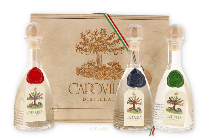 Capovilla Grappa 3 Bottle Gift Set - Flask Fine Wine & Whisky