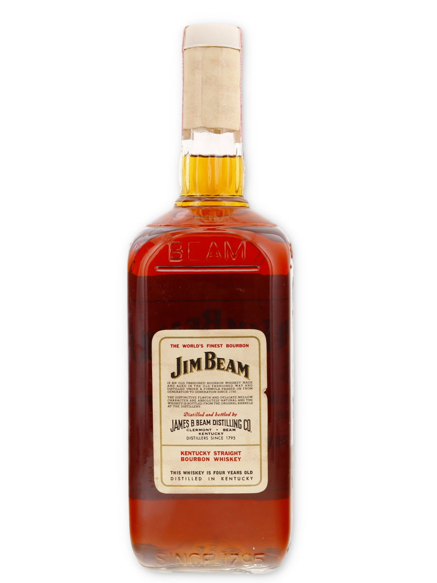 Jim Beam Vintage White Label Bourbon 1 Quart 1960s - Flask Fine Wine & Whisky