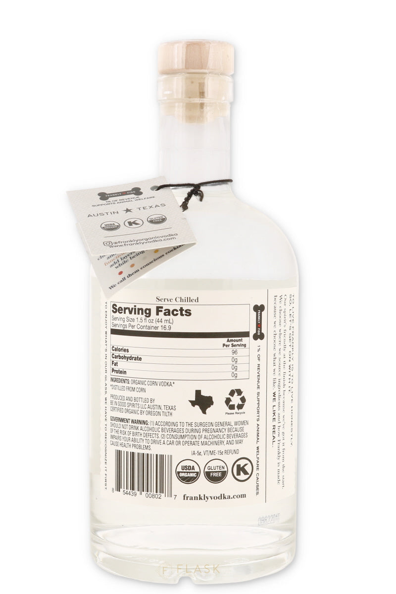 Frankly Organic Vodka 750ml - Flask Fine Wine & Whisky