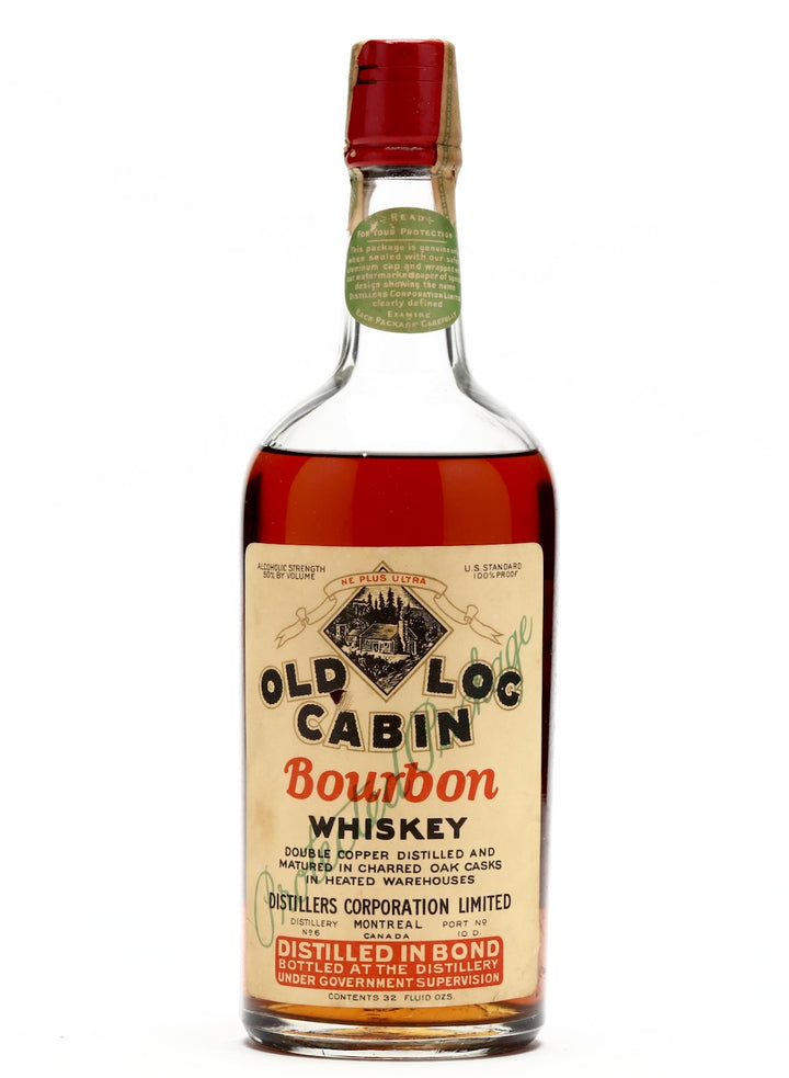 Old Log Cabin Bourbon Montreal 50% 1920s-1930s 1 Quart - Flask Fine Wine & Whisky